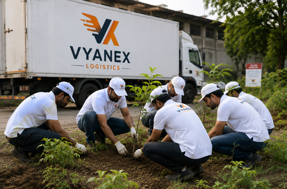 Truck on highway for sustainable logistics